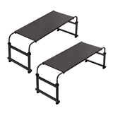 SOGA 120x45cm Black Cross Bed Movable Desk Table w/ Adjustable Length & Height SIDETAB29X2