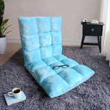 SOGA Floor Recliner Collapsible Lounge Sofa Couch Folding Chair Cushion Light Blue LOUNGECHAIRLIGHTBLUE