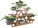 Upgraded Thick Wood Indoor Plant Stand with Flower Planter Shelves V767-ZJJ147-AU
