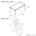 9 Pieces Dining Suite 210cm Large Size Dining Table & 8X Chairs with Solid Acacia Wooden Base in Oak V43-DS-JAV-9PC-OAK