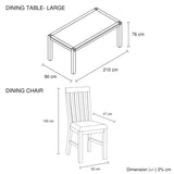 9 Pieces Dining Suite 210cm Large Size Dining Table & 8X Chairs with Solid Acacia Wooden Base in Oak V43-DS-JAV-9PC-OAK