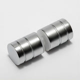 90cm Frameless Diamond Shower Screen Nickel F-Brackets with SS Hinges & Round Knob Handle V63-910781