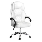 Artiss Executive Office Chair Leather Recliner White OCHAIR-G-1051-WH