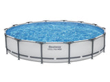 Bestway Swimming Pools 427cm x 107cm Steel Above Ground Round Backyard Pool Set White BW-POOL-R-427-56949