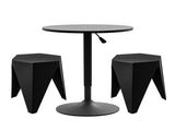 Artiss Bar Stools and Table Set 3PCS Dining Desk Kitchen Chairs Cafe Pub Black BA-SET-304-T-BK