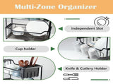 2-Tier Dish Racks, Large Space-Saving Dish Drying Rack, Narrow Drainer for Kitchen Counter, Black V1366-AZ2-W-18282