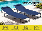 Gardeon Sun Lounger Folding Lounge Beach Chair Patio Outdoor Furniture FF-LOUNGE-STFA-BU