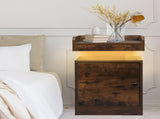 Levede Bedside Table USB Charger Outlet RGB Oak NI1049-OA