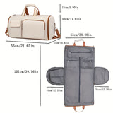 Convertible Travel Garment Bag Large Duffel Suit Carrier with Shoe Compartment & Hidden Backpack V888-ELOSUNG41505