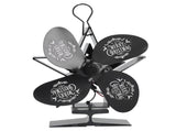 Stove Fans 4 Blades Heat Powered Low Noise High Temperature Resistant Fireplace Fan for HomeBlack V1294-YM0714-3113210211111