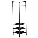 Garment Rack With Shelves Metal Clothes Rack Black 1 Set V1370-AZ4-16855