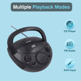 Laser Black Portable CD Boombox with AM/FM Radio V1031-CDBB-200-BLK