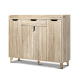 Artiss Shoe Rack Cabinet 26 Pairs Adjustable Pine Cissy FURNI-O-SHOE-120-WD-AB