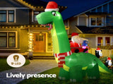 Jingle Jollys Christmas Inflatable Santa Dinosaur 3.8M Illuminated Decorations XMAS-INF-DINO-GR-13FT