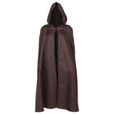Men's Cloak with Hood 1Pack Coffee Material for Role Play at Theater Performance V1370-AZ4-18293