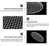 Round 304 Stainless Steel Grill Grate, BBQ Mesh Rack for Camping, Outdoor Grilling, Baking and V1189-LC-HW-00311