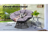 Gardeon Outdoor Chairs Outdoor Furniture Papasan Chair Wicker Patio Garden Black ODF-PAPASAN-CH-BK