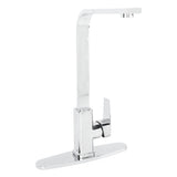 Kitchen Faucet Copper Alloy Hot and Cold Rotatable Basin Faucet Sink Mixer Tap with Hose Silver V1294-YM0901-3112240004311