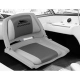 Seamanship 2X Folding Boat Seats Marine Seat Swivel Low Back 4cm Padding Grey BS-86101-GC-FC2