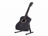 Alpha 38 Inch Classical Acoustic Guitar with Folding Stand Capo and String Set Black GUITAR-D-38F-BK-CAPO
