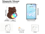 Adorable Cartoon Bear Magnetic Motion Sensor Night Light Rechargeable LED Wall Lamp with Warm and V1341-ZY-LS6HDUFV-WALNUTGRAIN-2PCS