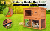 Rabbit Hutch Chicken Coop 92 x 45 x 82cm 2 Storey Cage Run Aria V274-PET-RH401