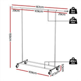 Artiss 2X Clothes Rack Airer Rail Coat Garment Stand Adjustable Hanger HANGER-157H-S-SIX2
