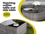 Gardeon 6 Seater Outdoor Sofa Set 9PCS Table Chair Set Garden Rattan Patio Furniture ODF-SOFA-9PC-RTA-GE