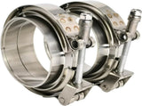 2 X 3 inch Quick Release V Band Clamp with Male Female Flanges 304 Stainless Steel for Turbo V1258-DP02-WO-158