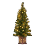 Christabelle 4ft Christmas Tree Glittery Gold Pine Foliage LED Multi Lights Xmas Decor 112_SENGG4P