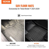 Automotive Floor Mats Fits for Tesla Model Y 2021-2024 3 pcs TPE Liners V952-SUVDBDTSLMODYIWUMV0