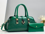 Blue Women'S Handbag Croc-Embossed Handbag Patent Leather Handbag Women'S - Pink - Size 29-13-21 V1347-945-63062-PNK-29-13-21