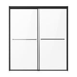 Bathtub Shower Door, 1422-1524 mm x 1524 mm, Semi-Frameless Double Sliding Tub Door, Semi-Frameless V952-TLYGM60W62HIYDJ1GV0
