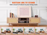 Rattan TV Stand, Mid Century Modern TV Stand for 65 inch TV, Boho Rattan TV Cabinet with Build-in V952-TBDSJ55YCXMS61WF0V3