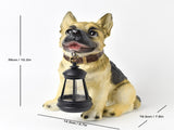 Solar Dog Garden Statue with Lantern Waterproof Resin Puppy Ornament for Outdoor Patio Pathway V888-ELOSUNG43355