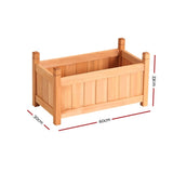 Green Fingers Garden Bed 60x30x33cm Wooden Planter Box Raised Container Growing GARDEN-WOOD-BOX-60