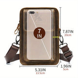 Black brown Leather Cross-Body Bag Genuine Leather Travel Bag Compact Crossbody Purse V1347-127-BRO-99671
