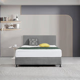 Linen Fabric Queen Bed Deluxe Headboard Bedhead - Night Ash V63-839601