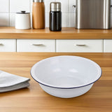 36cm White Enamel Washbasin Large Capacity Utility Tub for Washing Vegetables, Clothes, Kitchen V1366-AZ2-W-19458