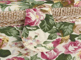 Fabric Floral Printed Sewing Basket Craft Box Household Sundry Storage Organizer with Handle V1294-YM0901-JY01858