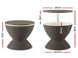 Gardeon Outdoor Bar Table Portable Ice Bucket Cooler 30L Adjustable Top Brown ODF-COOLER-R-BR
