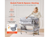 Baby Changing Table, Foldable Diaper Change Station with 2 Fabric Drawers, Side Basket & Hanging V952-ZDNBTQHSHXWD5L2KV001V0