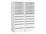 Artiss 2x Chest of 6 Drawers Tallboy Cabinet Adjustable Shelf White FURNI-N-CDR-6D3S-WHX2