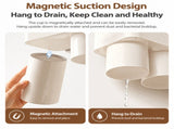 Gray Wall-Mounted Bathroom Organizer with 3 Magnetic Cups - Automatic Toothpaste Dispenser, No-Drill V888-ELOSUNG57228-3