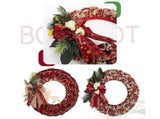 Christmas Wreath, Faux Linen Tree Wreath, Hanging Decorations, Artificial V1263-JX-1687
