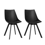 Artiss Dining Chairs Set of 2 PU Leather Plastic Metal Black UPHO-C-DIN-5221-BKX2