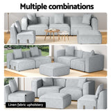 Artiss Modular Sofa Chaise Set 5-Seater Grey SBED-E-FA-02-5S-GY
