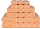 Orange Luxury 6-Piece Combed Cotton Towel Bale Set - Ultra Soft & Absorbent Bath, Hand, Face Towels V888-ELOSUNG27918