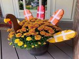 12X Wooden Turkey Planter Sticks,Thanksgiving Decorations for Outdoor Garden Farms Patio V1366-AZ2-W-22043