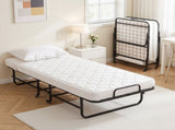 ARTISS Folding Bed with Mattress, Portable Rollaway 150kg Capacity 190CM FOLD-E-97-MAT-BKWH
